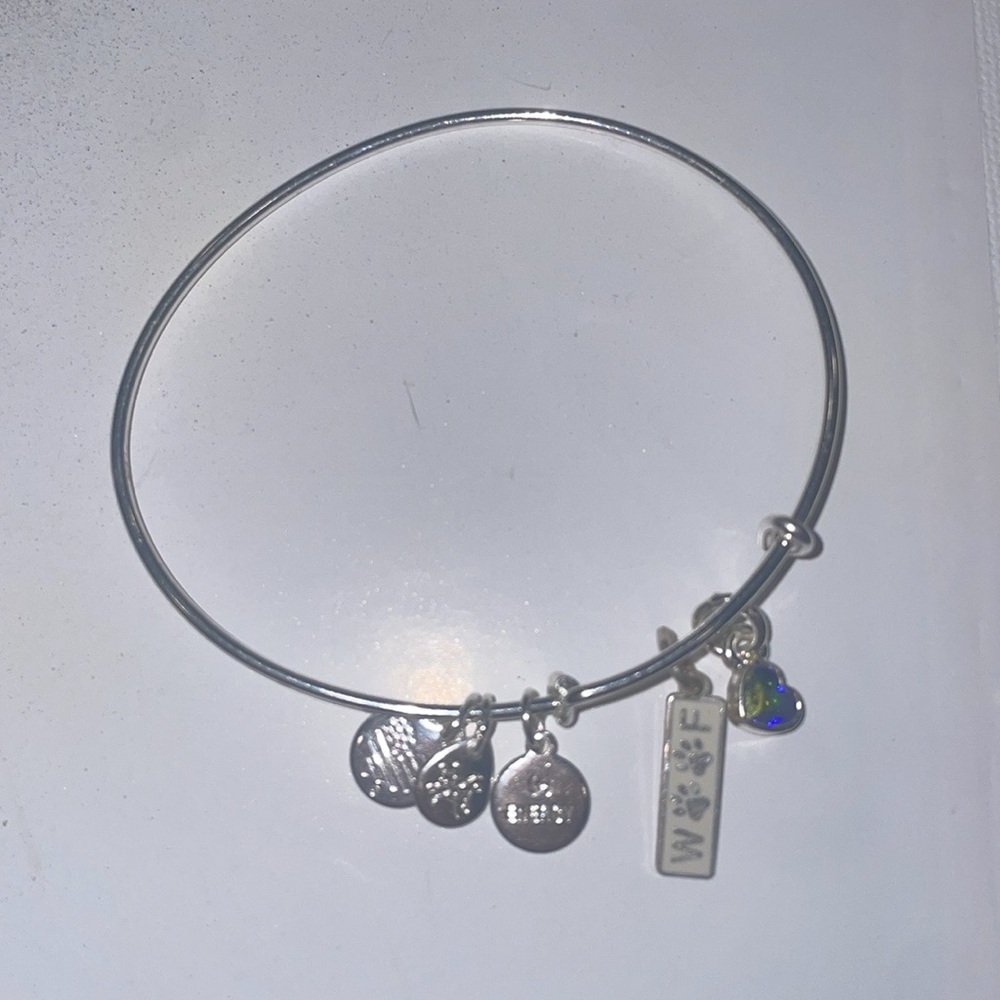 Alex and Ani bracelet - Woof charm with rhinestone heart